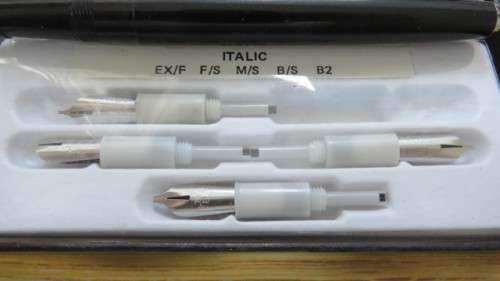 Lot of Three Boxed Calligraphy Pen Sets - Platignum/Sheaffer/Unbranded. Details in Description.