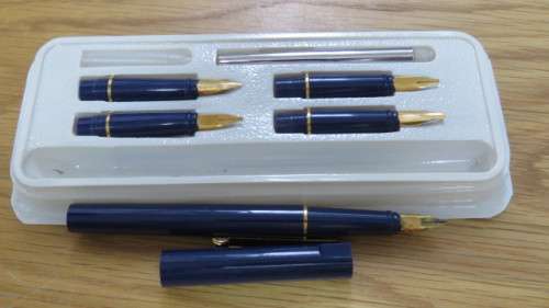 Lot of Three Boxed Calligraphy Pen Sets - Platignum/Sheaffer/Unbranded. Details in Description.