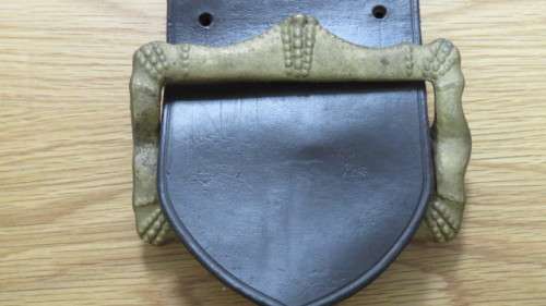 Superb Vintage Genuine Leather Wide Strap/ Belt With Solid Brass Buckle L: 109 cm