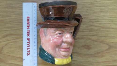 Fantastic Vintage Lancaster Sandland Hand Painted `Tony Weller` Ceramic Toby Jug H: 13,5 cm