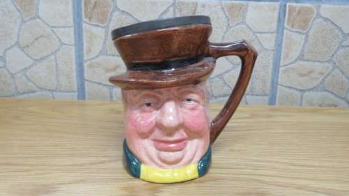 Fantastic Vintage Lancaster Sandland Hand Painted `Tony Weller` Ceramic Toby Jug H: 13,5 cm