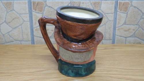 Fantastic Vintage Lancaster Sandland Hand Painted `Tony Weller` Ceramic Toby Jug H: 13,5 cm