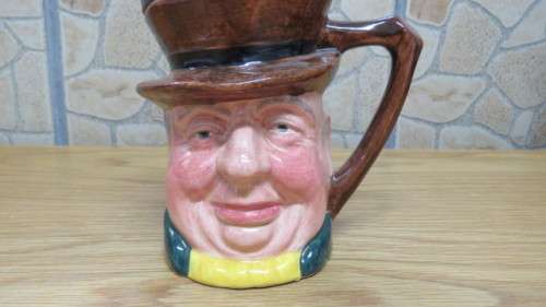 Fantastic Vintage Lancaster Sandland Hand Painted `Tony Weller` Ceramic Toby Jug H: 13,5 cm