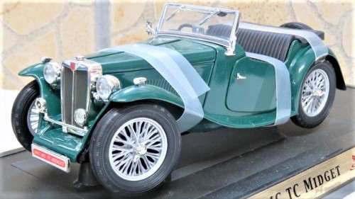 Boxed Yat Ming 1947 MG TC Midget Die Cast Collection Deluxe Edition Scale 1:18 L: 19 cm