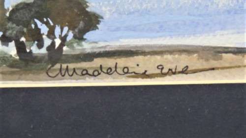 Stunning Vintage Framed Watercolour Two Men With Boat on Lake Signed 51,5 x 41,5 cm