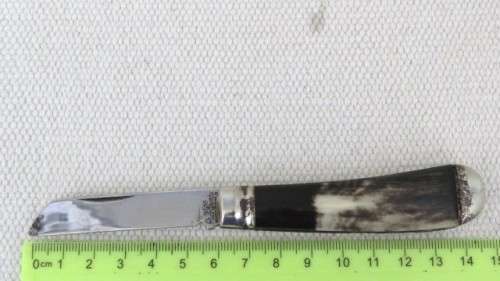 Vintage Richards Sheffield Folding Knife One Blade Mottled Cream/Brown Handle L: 147 mm SOLD AS IS