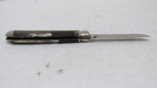 Vintage Richards Sheffield Folding Knife One Blade Mottled Cream/Brown Handle L: 147 mm SOLD AS IS