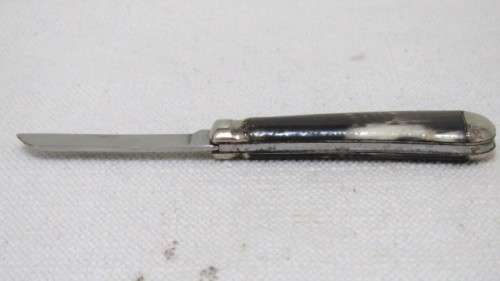 Vintage Richards Sheffield Folding Knife One Blade Mottled Cream/Brown Handle L: 147 mm SOLD AS IS