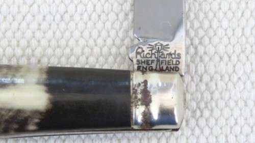 Vintage Richards Sheffield Folding Knife One Blade Mottled Cream/Brown Handle L: 147 mm SOLD AS IS