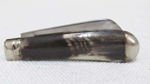Vintage Richards Sheffield Folding Knife One Blade Mottled Cream/Brown Handle L: 147 mm SOLD AS IS