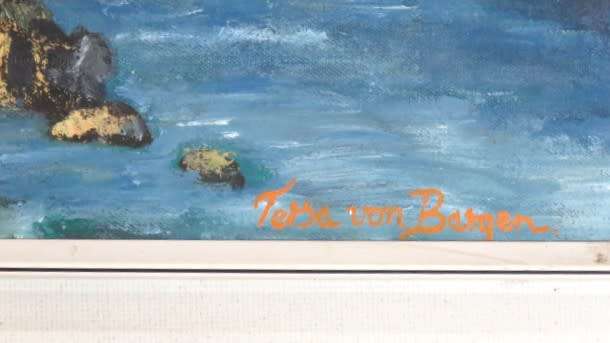 Framed Oil On Canvas `Church Of The Primacy Of St. Peter` Signed Tersa Von Bargen 83,5 x 62,5 cm