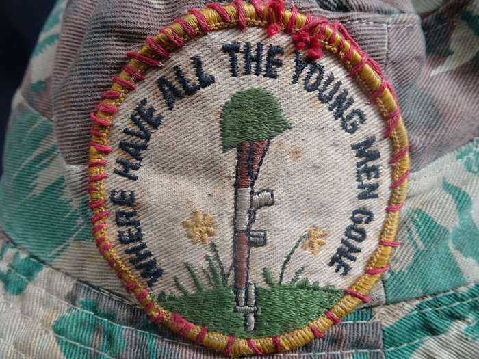 Rare Special Forces Camo `Boshoed` With Badge `Where Have All The Young Men Gone`