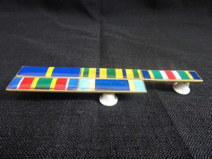 South African Police Medal Ribbons Bar (All Pins In Tack)