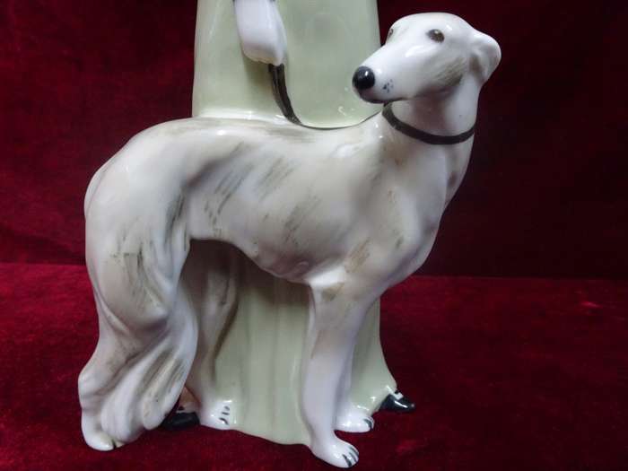 Large Royal Doulton Reflections Figurine With Saluki Dog - Park Parade HN 3116 - Made In England