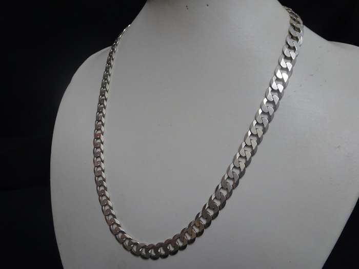 Stunning Vintage Sterling Silver Curb Link Men's Chain - Clearly Marked 925 - (52 Grams)