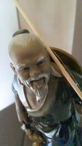 Shiwan 21.5cm high vintage Mudman Fisherman Post 1940  "Free Postage"