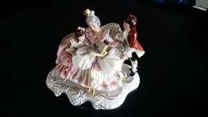 Very Large Dresden Lace Figurine 1960 - Sandizell - Vintage Free Postage    REDUCED