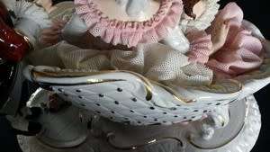 Very Large Dresden Lace Figurine 1960 - Sandizell - Vintage Free Postage    REDUCED