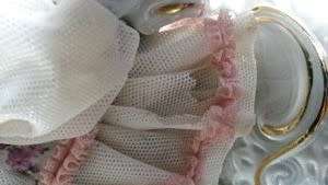 Very Large Dresden Lace Figurine 1960 - Sandizell - Vintage Free Postage    REDUCED