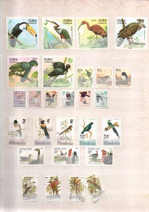 LIGHTHOUSE ALBUM 2ND HAND WITH WORLD BIRD STAMPS (MINT, USED ETC). AS PER (X22) SCANS. NB: PLS READ!