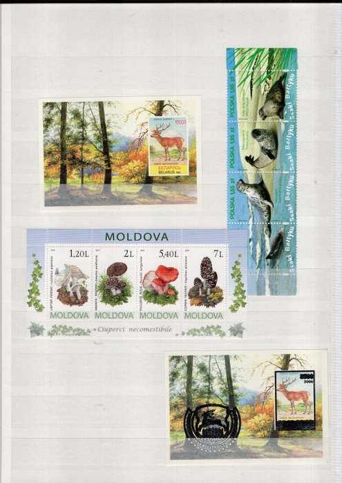 PRINZ 4016 ALBUM IN GOOD NICK WITH MINT/CTO WORLD MINI SHEETS ETC. NICE ANIMAL/BIRD THEMATICS ETC.