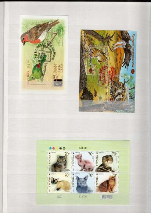 PRINZ 4016 ALBUM IN GOOD NICK WITH MINT/CTO WORLD MINI SHEETS ETC. NICE ANIMAL/BIRD THEMATICS ETC.