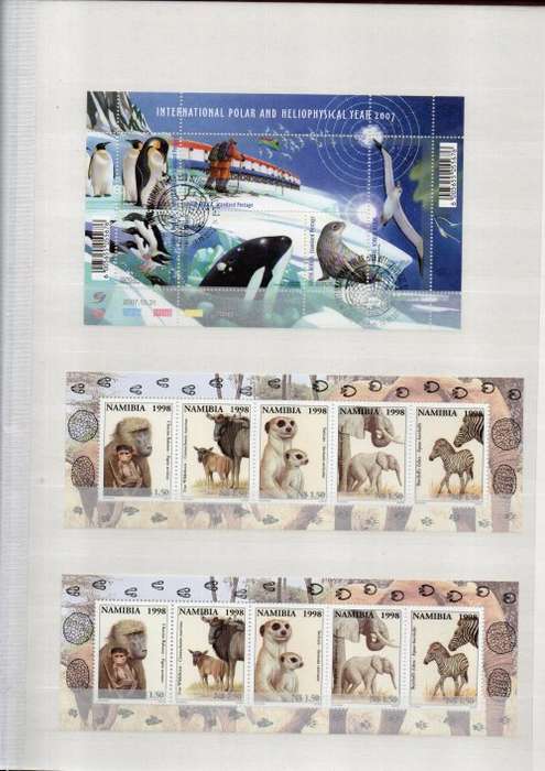 PRINZ 4016 ALBUM IN GOOD NICK WITH MINT/CTO WORLD MINI SHEETS ETC. NICE ANIMAL/BIRD THEMATICS ETC.