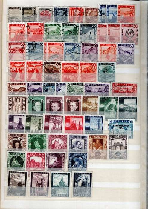NICE ALBUM (24 PAGES/48 SIDES) WITH MOSTLY AUSTRIA STAMPS + SWA, ZAMBIA ETC AT BACK. NB: READ BELOW!