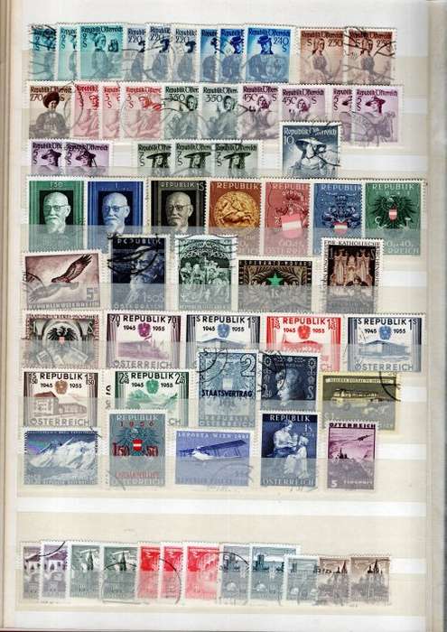 NICE ALBUM (24 PAGES/48 SIDES) WITH MOSTLY AUSTRIA STAMPS + SWA, ZAMBIA ETC AT BACK. NB: READ BELOW!