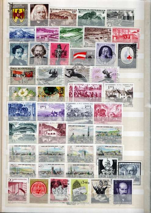 NICE ALBUM (24 PAGES/48 SIDES) WITH MOSTLY AUSTRIA STAMPS + SWA, ZAMBIA ETC AT BACK. NB: READ BELOW!