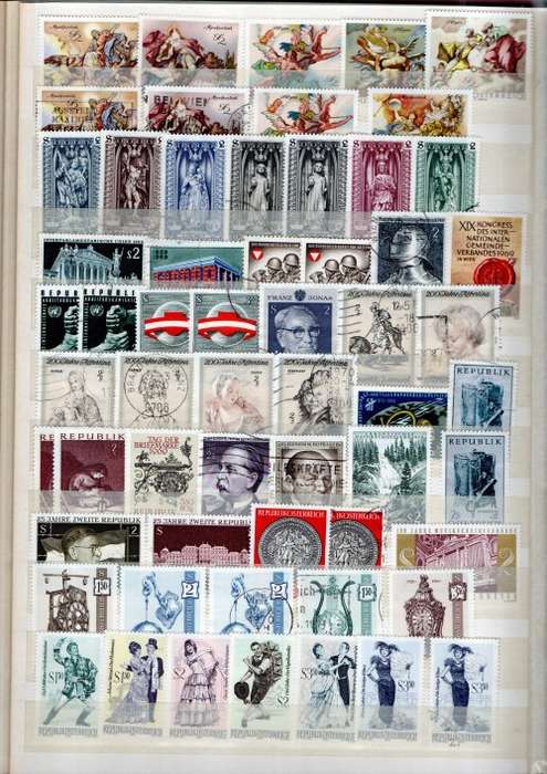 NICE ALBUM (24 PAGES/48 SIDES) WITH MOSTLY AUSTRIA STAMPS + SWA, ZAMBIA ETC AT BACK. NB: READ BELOW!