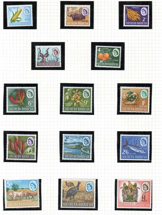 SOUTHERN RHODESIA 1964 QEII DEF ISSUE UMM SET OF (X14) SACC94-107. AS PER SCANS. CV R1381.