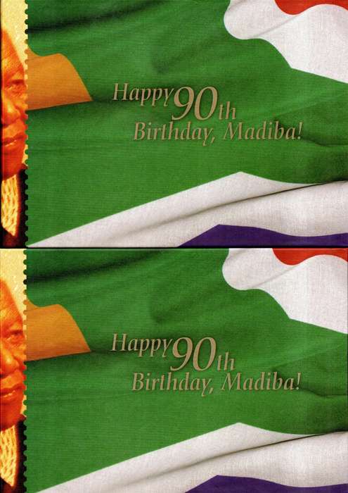 RSA 2008 HAPPY 90TH BIRTHDAY MADIBA (X4) SOUVENIR FOLDERS. AS PER SCANS. NICE LOT.