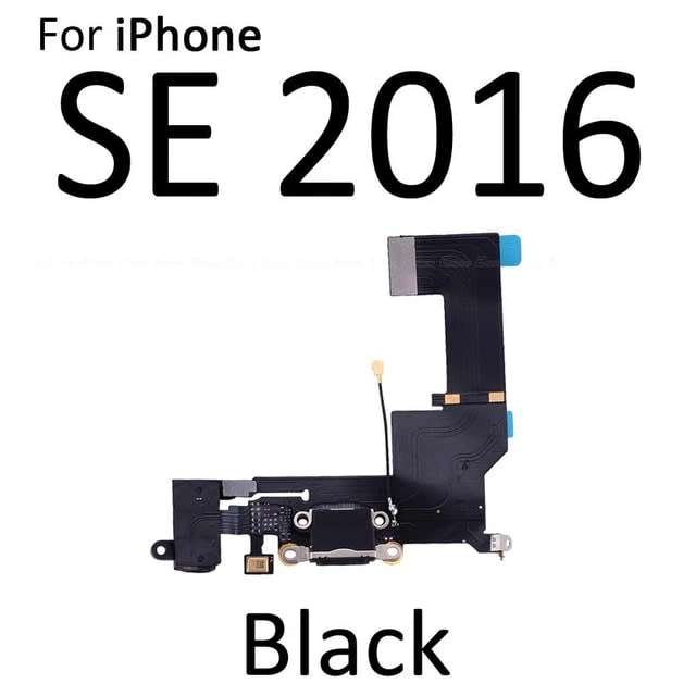 Iphone SE Charging Port Flex Replacement - iPhone 5 SE 1st gen Charging Board - Black (Brand New)