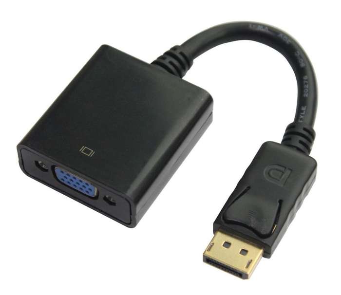 Display Port to VGA Adapter - Black Colour (Brand New)