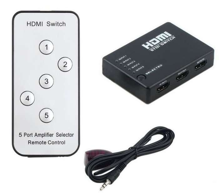 5 Port HDMI Amplifier switch with IR Remote Controller (Brand New) (Local Stock)