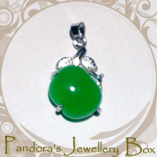 Silver & Jade Apple Pendant