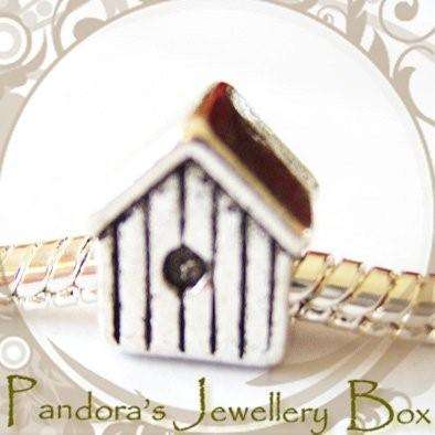 "Bird House" Tibetan Silver EURO Bead Charm