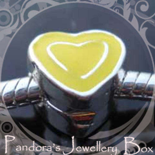 Enamel Heart EURO CLIP ON STOPPER / LOCK Pandora Bacio Troll