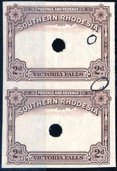 SOUTHERN RHODESIA - VICTORIA FALLS - SCARCE ARCHIVAL PROOFS - A PAIR! - VIEW BELOW