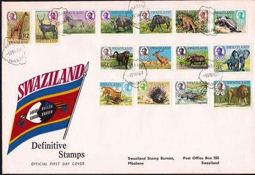 SWAZILAND - 1969 - SG161-175 - FULL SET ON FD COVER - STAMPS ALONE CV = R 610.00 - VIEW BELOW - (SW)