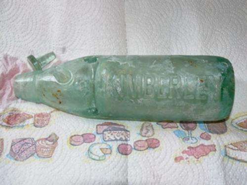 !!!KIMBERLEY - THE SHILLING TRADE MARK - AERATED WATER FACTORY THICK GLASS VERY OLD BOTTLE WITH...