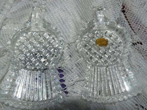 ***JUST IN TIME FOR CHRISTMAS!! PRETTY! 2 X  BEAUTIFUL BOHEMIAN THICK GLASS SNACK SERVERS/BOWLS??