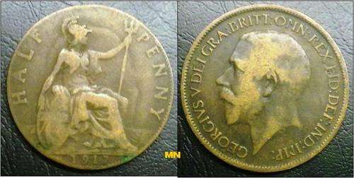 1917 English half penny. Relisted due to non payment