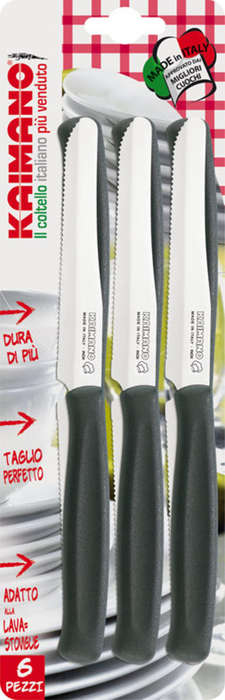 KAIMANO DINAMIK - 6 TABLE KNIVES WITH SERRATED BLADE