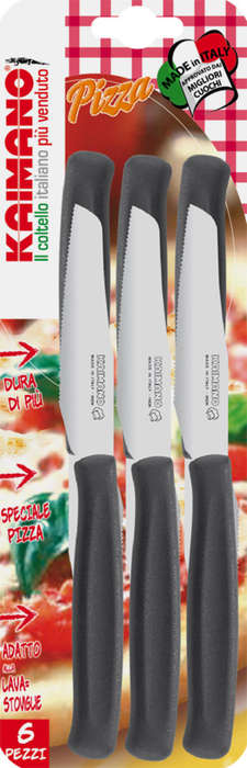 KAIMANO DINAMIK - 6 PIZZA KNIVES - BLACK