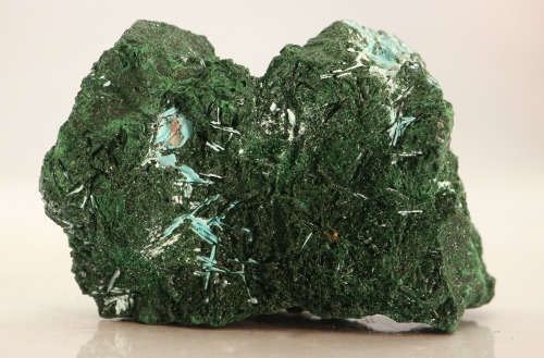 Chrysocolla on Malachite Cluster, Mashamba West Mine, DRC