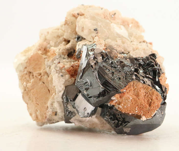 Baryte, Calcite on Hematite, N`Chwaning II, Northern Cape, South Africa