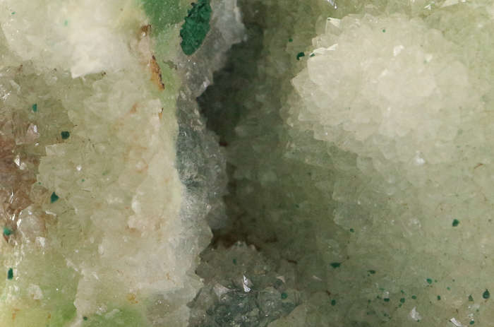 Quartz on Malachite on Matrix, Tenke Fungurume, DR Congo