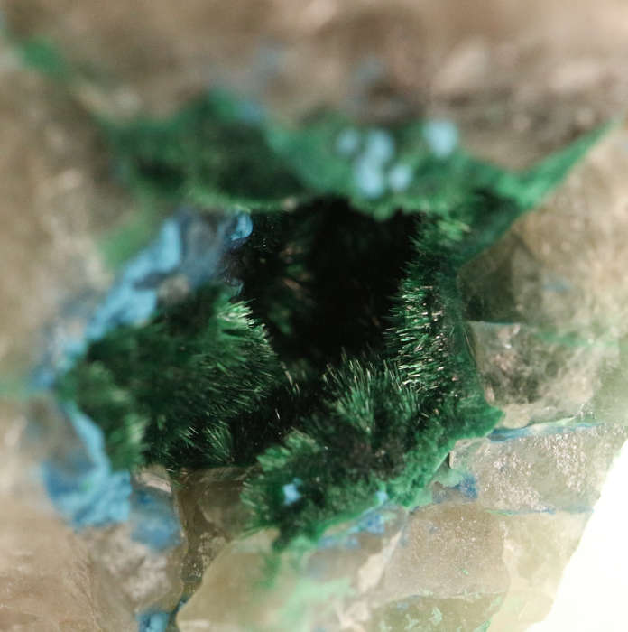 Malachite, Shattuckite in Vug, Kaokoveld Region, Namibia
